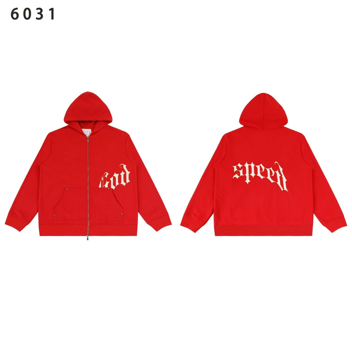 Godspeed Contrast Gothic Zip Hoodie — front