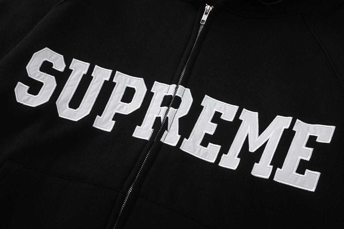 Supreme Front Appliqué Zip Hoodie — detail